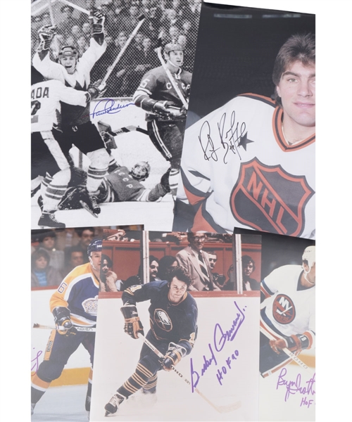 NHL HOFers and Stars Signed Photo Collection of 27 with Malkin, Bourque, Dionne, Clarke, Trottier, Bossy, Henderson, Kennedy and Others with LOA