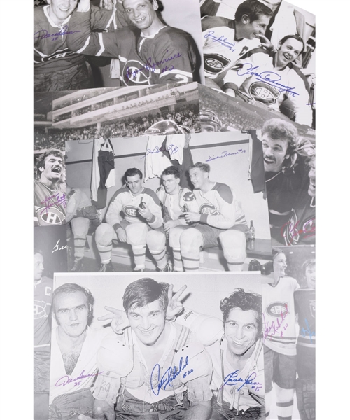 Montreal Canadiens HOFers and Stars Multi-Signed Photo Collection of 10 with Henri Richard, Beliveau, Cournoyer, Moore, Lafleur, Lemaire and Others with LOA