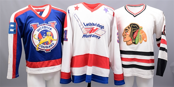 Late-1970s WHL Victoria Cougars and Late-1980s WHL Lethbridge Hurricanes and Portland Winter Hawks Game-Worn Jerseys
