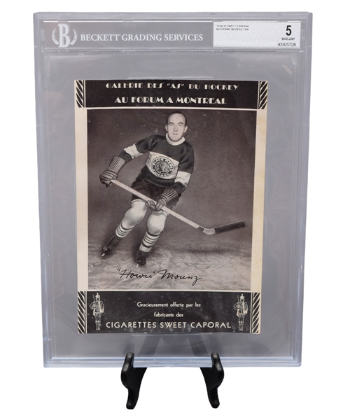 Scarce Howie Morenz 1934-35 Sweet Caporal Photo - Beckett Graded 5 (Excellent)