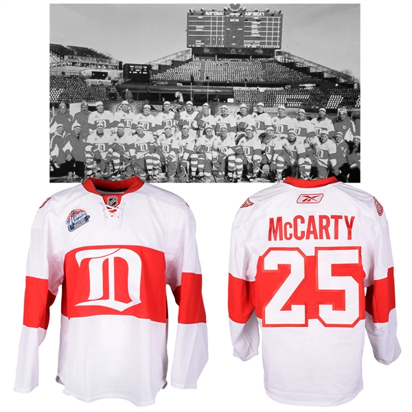 Darren McCartys 2009 NHL Winter Classic Detroit Red Wings Warm-Up Issued Jersey with NHLPA LOA
