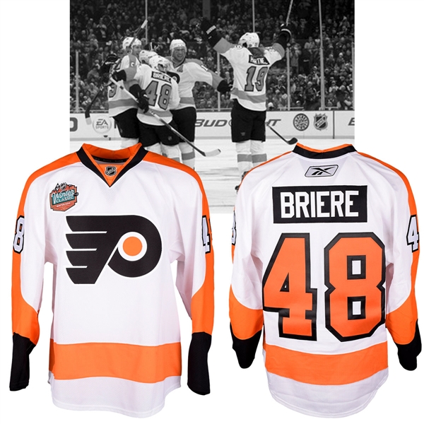 Daniel Brieres 2010 NHL Winter Classic Philadelphia Flyers Warm-Up Worn Jersey with NHLPA LOA