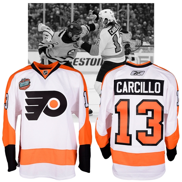 Daniel Carcillos 2010 NHL Winter Classic Philadelphia Flyers Warm-Up Worn Jersey with NHLPA LOA