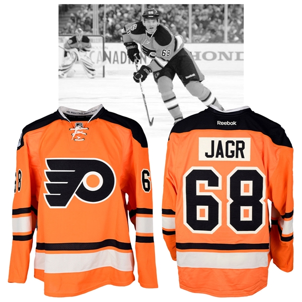 Jaromir Jagrs 2012 NHL Winter Classic Philadelphia Flyers Warm-Up Worn Jersey with NHLPA LOA