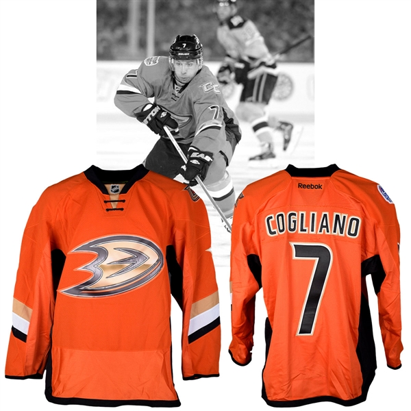 Andrew Coglianos 2014 NHL Stadium Series Anaheim Ducks Warm-Up Worn Jersey with NHLPA LOA
