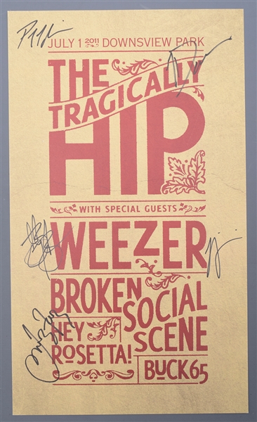 The Tragically Hip Band-Signed 2011 Downsview Park Poster