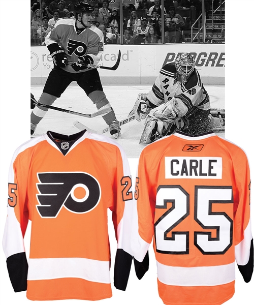 Matt Carles 2009-10 Philadelphia Flyers Game-Worn Stanley Cup Playoffs Jersey with LOA - Photo-Matched!