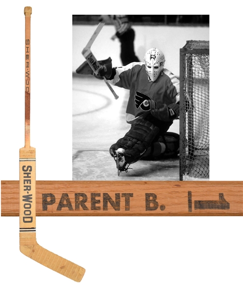 Bernie Parents 1977-78 Philadelphia Flyers Signed Sher-Wood Game-Used Stick