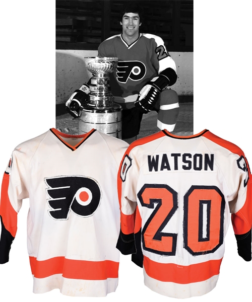 Jimmy Watsons 1973-74 Philadelphia Flyers Game-Worn Stanley Cup Finals Jersey with His Signed LOA - Photo-Matched!