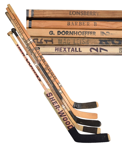 Philadelphia Flyers 1970s-1990s Team-Signed and Game-Used Stick Collection of 5