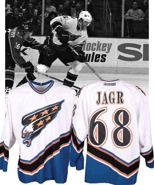 Jaromir Jagrs 2002-03 Washington Capitals Game-Worn Jersey with LOA - Photo-Matched! 