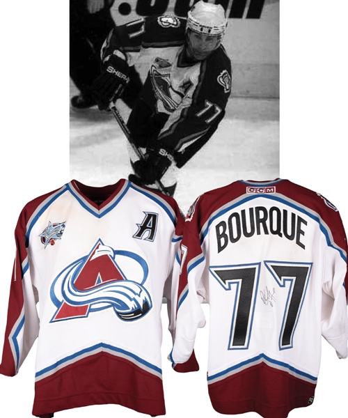 Ray Bourques 2000-01 Colorado Avalanche Signed Game-Worn Alternate Captains Jersey with LOA - Stanley Cup Winning Season!