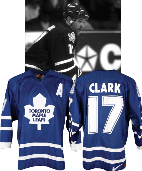 Wendel Clarks 1997-98 Toronto Maple Leafs Game-Worn Alternate Captains Jersey with Team LOA 