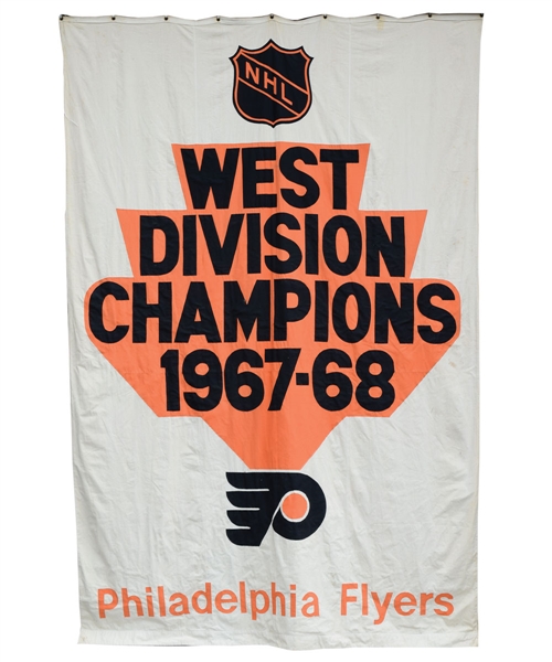 Philadelphia Flyers 1967-68 West Division Champions Double-Sided Banner from Philadelphia Spectrum (95" x 145")
