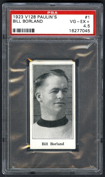 1923-24 Paulins Candy V128 Hockey Card #1 Bill Borland - Graded PSA 4.5 - Highest Graded!