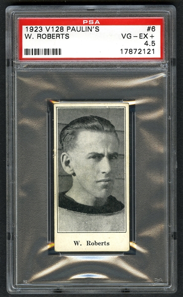 1923-24 Paulins Candy V128 Hockey Card #6 W. Roberts - Graded PSA 4.5 - Highest Graded!