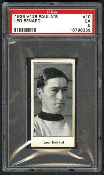 1923-24 Paulins Candy V128 Hockey Card #10 Leo Benard - Graded PSA 5 - Highest Graded!