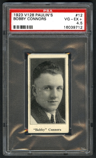 1923-24 Paulins Candy V128 Hockey Card #12 Bobby Connors - Graded PSA 4.5