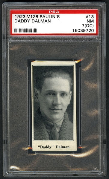 1923-24 Paulins Candy V128 Hockey Card #13 Daddy Dalman - Graded PSA 7OC - Highest Graded!