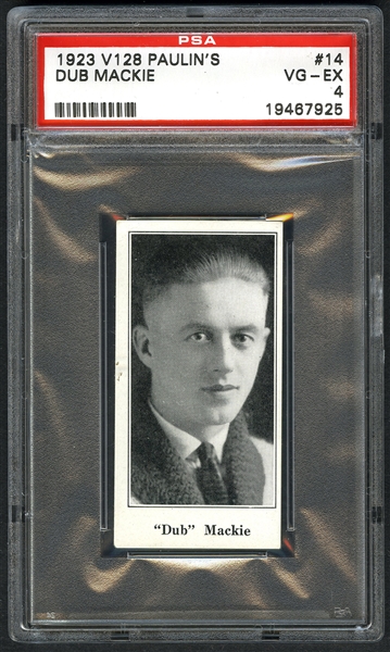 1923-24 Paulins Candy V128 Hockey Card #14 Dub Mackie - Graded PSA 4