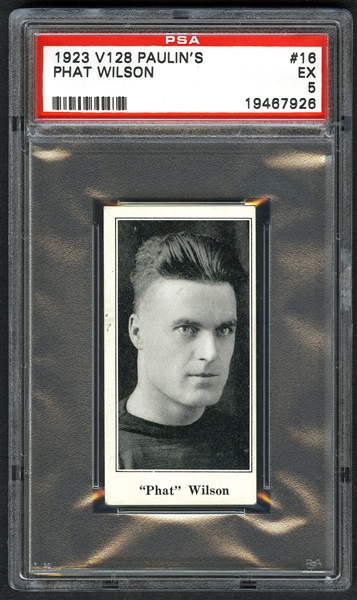 1923-24 Paulins Candy V128 Hockey Card #16 Phat Wilson - Graded PSA 5 - Highest Graded!