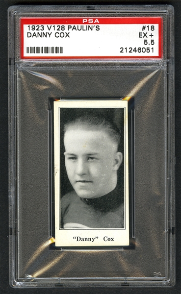 1923-24 Paulins Candy V128 Hockey Card #18 Danny Cox - Graded PSA 5.5 - Highest Graded!