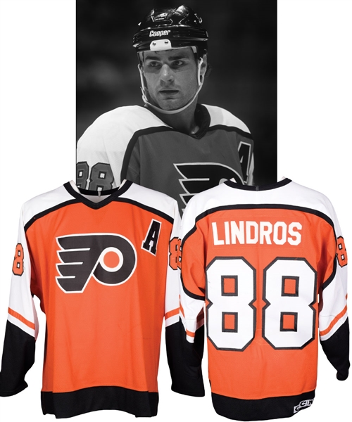 Eric Lindros 1993-94 Philadelphia Flyers Game-Worn Alternate Captains Jersey - Photo-Matched!