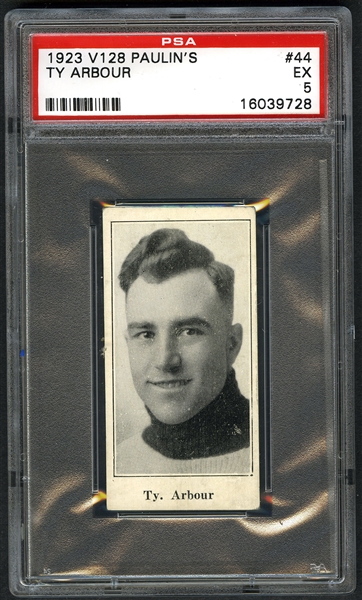 1923-24 Paulins Candy V128 Hockey Card #44 Ty Arbour - Graded PSA 5 - Highest Graded!