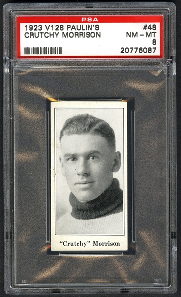 1923-24 Paulins Candy V128 Hockey Card #48 Crutchy Morrison - Graded PSA 8 - Highest Graded!