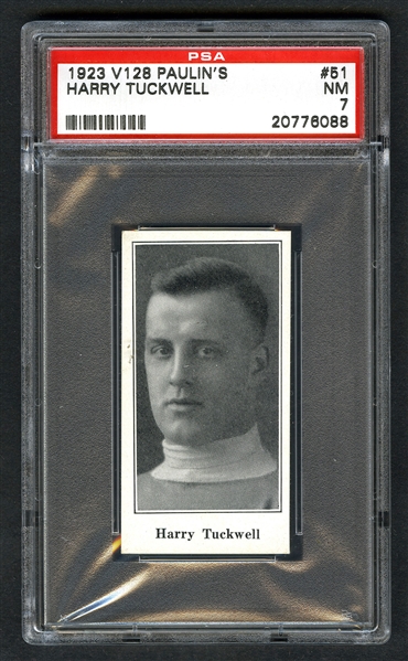 1923-24 Paulins Candy V128 Hockey Card #51 Harry Tuckwell - Graded PSA 7 - Highest Graded!