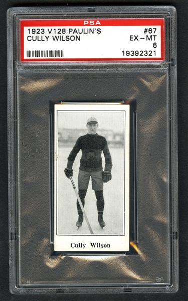 1923-24 Paulins Candy V128 Hockey Card #67 Cully Wilson - Graded PSA 6 - Highest Graded!