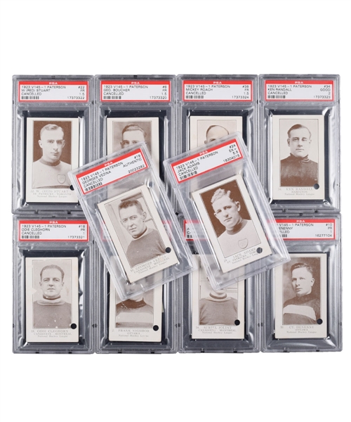 1923-24 William Paterson V145-1 (Cancelled) PSA-Graded Hockey Card Partial Set (10 of 40) - Current Finest and All-Time Finest PSA Set