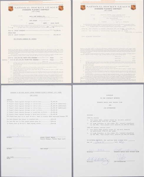 Curt Ridley and Jim Rutherford Early-1980s Toronto Maple Leafs Official NHL Contracts and Documents (4)