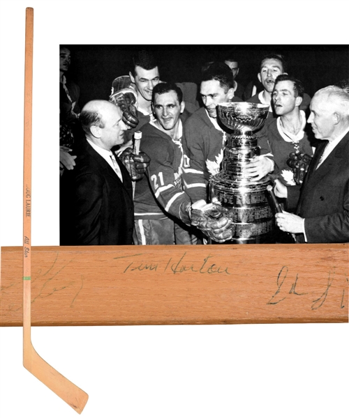 Toronto Maple Leafs 1961-62 Stanley Cup Champions Team-Signed Stick by 17 with 9 HOFers Including Horton, Stanley and Arbour