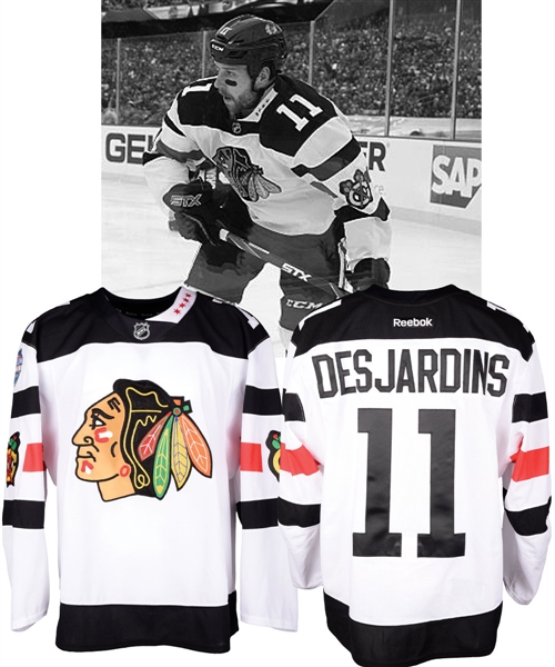Andrew Desjardins 2016 NHL Stadium Series Chicago Black Hawks Game-Worn Jersey with LOA