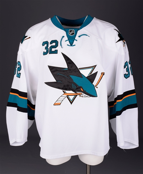 Alex Stalocks 2013-14 San Jose Sharks Game-Worn Rookie Season Jersey - Photo-Matched!