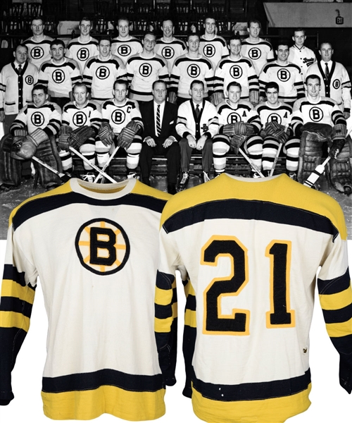 Boston Bruins Circa 1954-55 Game-Worn Wool Jersey Attributed to Murray Costello