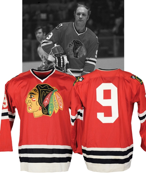 Bobby Hulls 1970-72 Chicago Black Hawks Game Jersey with His Signed LOA