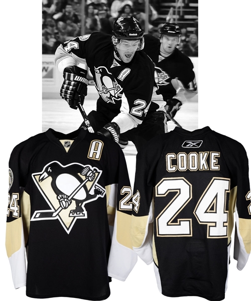 Matt Cookes 2010-11 Pittsburgh Penguins Game-Worn Alternate Captains Jersey with Team LOA - Consol Energy Center Inaugural Season Patch! - Photo-Matched!