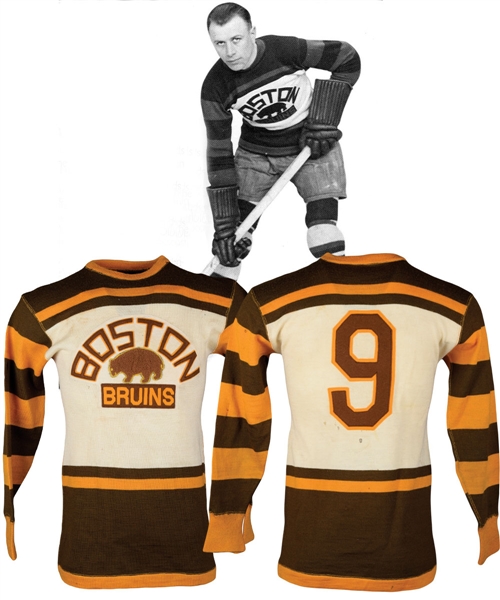 Harry Olivers Late-1920s Boston Bruins Game-Worn Wool Jersey with Great Provenance