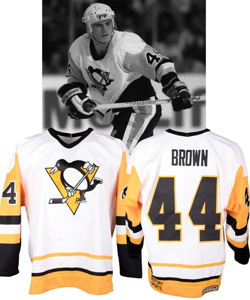 Rob Browns 1989-90 Pittsburgh Penguins Game-Worn Jersey