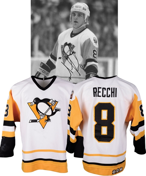 Mark Recchis 1989-90 Pittsburgh Penguins Game-Worn Rookie Season Jersey - 41st NHL All-Star Game Patch! - 20+ Team Repairs!