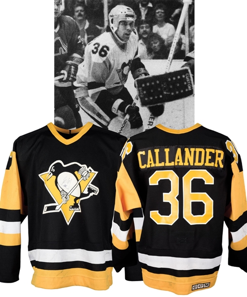 Jock Callanders 1987-88 Pittsburgh Penguins Signed Game-Worn Rookie Season Jersey
