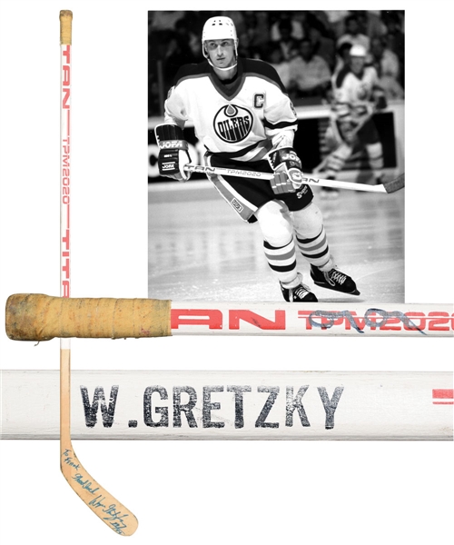 Wayne Gretzkys 1983-84 Edmonton Oilers Signed Titan TPM 2020 Game-Used Stick with LOA - From Shawn Chaulk Collection