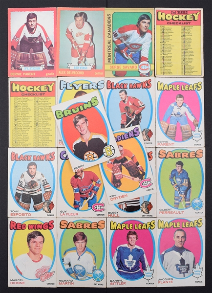 1971-72 O-Pee-Chee Hockey Starter Set (233/264) with Lafleur, Dryden & Dionne RCs Plus 1972-73 and 1973-74 Singles (49)