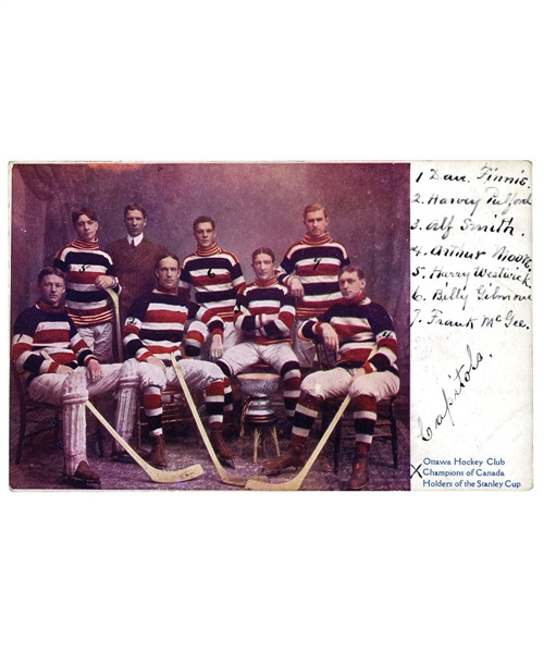 Ottawa Silver Seven 1905 Stanley Cup Champions Postcard