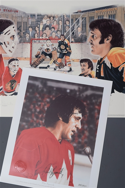 Phil Esposito "The Speech" and Tony and Phil Esposito "Brothers" Signed Lithographs by Daniel Parry with COAs 