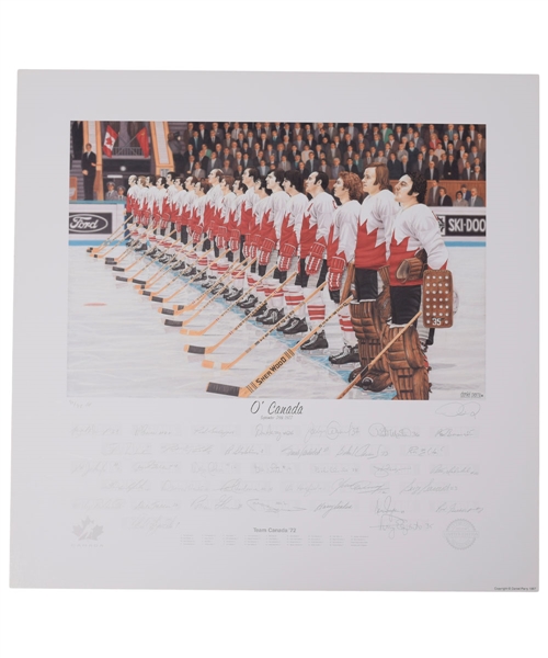 1972 Canada-Russia Series Team Canada "OCanada" Team-Signed Limited-Edition AP Lithograph (35 Signatures) by Daniel Parry with COA