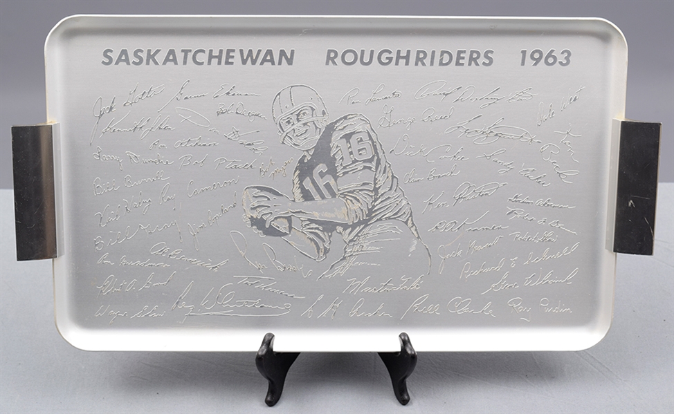 Saskatchewan Roughriders 1963 Souvenir Serving Tray