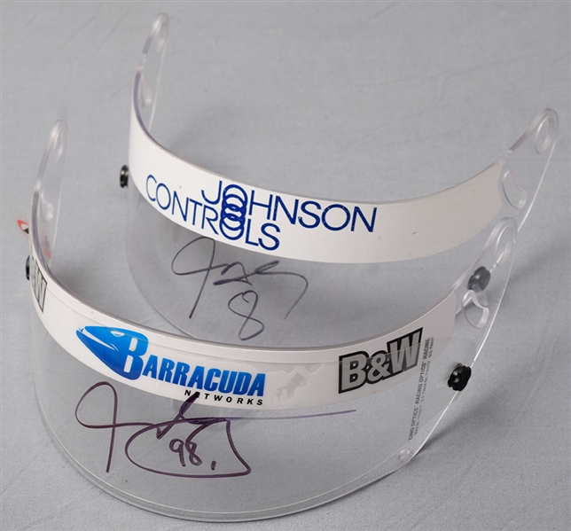 Alex Taglianis 2003 CART and 2012 IndyCar Signed Race-Used Visors (2)